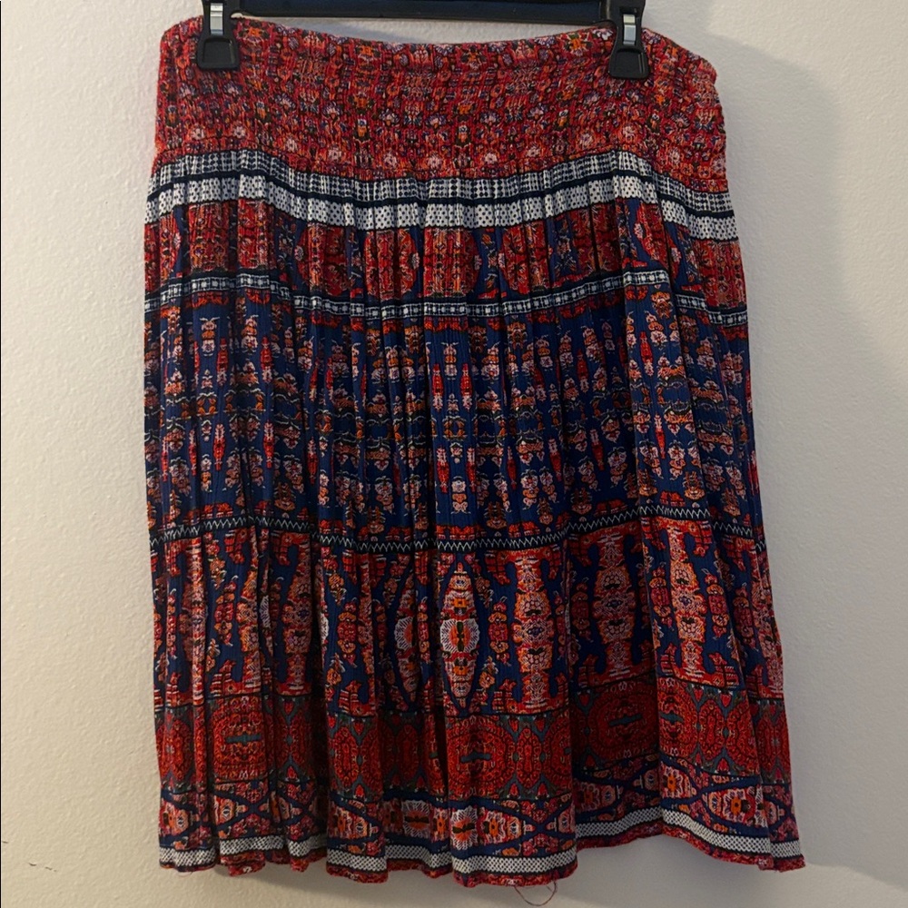 Bohemian Red and Blue Skirt